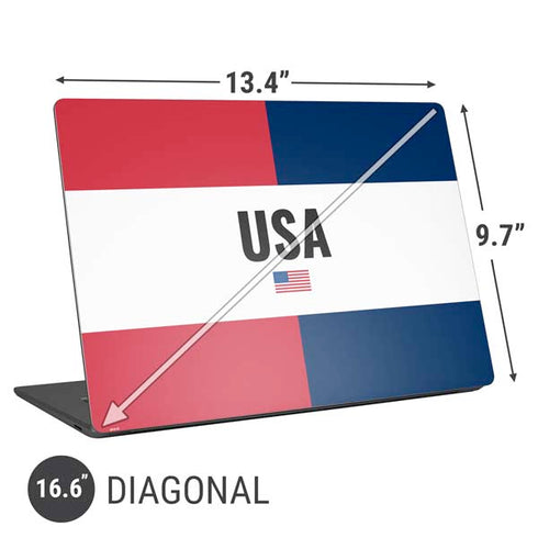 American Flag Color Block Universal Laptop 16.6in (13.4 x 9.7in) Skin
